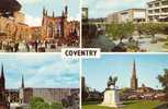 Ph-CPM Angleterre Coventry (Warwickshire) Old Cathedral, The Precinct, The Cathedral, Lady Godiva, Petit Format - Coventry