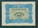 STATE NATIONAL DEVELOPMENT LOAN  Shareholdings SHARE 1000 LV SOFIA 1952 Bulgaria Bulgarien Bulgarie Bulgarije /6K36 - Landwirtschaft