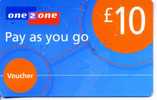 PREPAYEE   ONE2ONE       £10 - Altri & Non Classificati