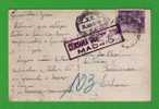 Gc740 SPAIN "CENSURA GOBERNATIVA MADRID" Postcard Mailed  Almeria To Lisboa 1943 - Marques De Censures Nationalistes