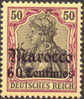Germany Offices In Morocco #27 XF Mint Hinged 60c On 50pf From 1905 - Marruecos (oficinas)