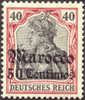 Germany Offices In Morocco #39 Mint Hinged 50c On 40pf From 1906-11 - Deutsche Post In Marokko