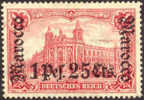 Germany Offices In Morocco #42 XF Mint No Gum 1p25c On 1m From 1906-11 - Deutsche Post In Marokko