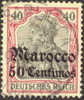 Germany Offices In Morocco #26 XF Used 50c On 40pf From 1905 - Deutsche Post In Marokko