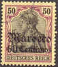 Germany Offices In Morocco #40 SUPERB Used 60c On 50pf From 1906-11, Expertized - Maroc (bureaux)