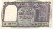 INDIA 10 RUPEES  MOTIF FRONT SHIP BACK  SIGN74 LETTER A  ND(1962) VF-VF  P.39c READ DESCRIPTION - India