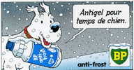 TINTIN. BEL AUTOCOLLABT PUBLICITAIRE BP ANTIGEL. HERGE 1984 - Autocollants