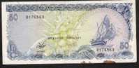 MALDIVES P13b  50  RUFIYAA    1987    FINE NO P.h. ! - Maldivas