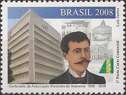 BRAZIL - CENTENARY OF PRESS ASSOCIATION 2008 - MNH - Nuevos