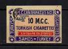 GREECE VINIETES CIGARETES SAMOS - Revenue Stamps