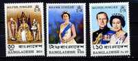Bangladesh ** N° 94 à 96 - 25e Ann. De L´accession Au Trône D´ Elizabeth II - Bangladesch