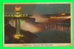 NIAGARA FALLS, ONTARIO - PROSPECT POINT TOWER AND FALLS ILLUMINATED - TRAVEL IN 1965 - - Chutes Du Niagara