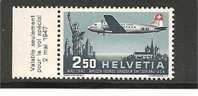 CH Mi.Nr.479/ SWISS Air 1947, Erstflug USA, Zudruck Franz. (links) ** - Nuevos