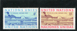 UNITED NATIONS - NEW YORK   - 1969  UN BUILDING SANTIAGO  CHILE  SET   MINT NH - Unused Stamps