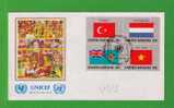 FLAGS Series Drapeaux Turkey, Luxembourg, Fiji, Viet Nam FDCUnited Nations NY 1980 Gc831 - Sobres