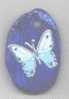 PENDENTIF EN GALET DECORE ET STICKER - PAPILLON BLEU (P1) - Pendentifs