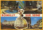 ROMILLY SUR SEINE (Aube) 4 Vues - Square -  Rue De La Boule D´Or -Poste - Romilly-sur-Seine