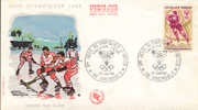 1968 France Jeux Olympiques  Ice Hockey Sur Glace Hockey Su Ghiaccio Sur Lettre - Eishockey