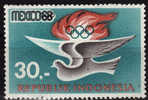 INDONESIE  N° 550 **    Jo 1968  Logo Flamme Colombe - Summer 1968: Mexico City