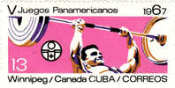 1967 Cuba - V° Giochi Panamericani A Winnipeg - Gewichtheben