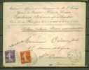 FRANCE N° 138 & 142  Obl. S/Lettre Entiére Chargée - Lettres & Documents
