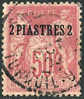 France Offices In Turkey #3a Used 2pi On 50c Type II From 1890 - Usati