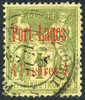 France Offices In Port Lagos #6 Used 4pi On 1fr From 1893 - Gebruikt