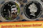 COOK  ISLANDS 50 CENTS NED KELLY BUSHRANGER MAN FRONT COLOURED QEII  BACK 2004 PROOFLIKE  READ DESCRIPTION CAREFULLY !!! - Cook