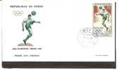 CONGO1968 Cover FDC  OLYMPIC GAMES 1968 MEXICO FOOTBALL - Ete 1968: Mexico