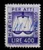 1961 - MARCHE PER REGISTRAZIONE - ATTI GIUDIZIARI -  Lire 400 - Fiscaux