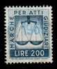 1961 - MARCHE PER REGISTRAZIONE - ATTI GIUDIZIARI -  Lire 200 - Revenue Stamps