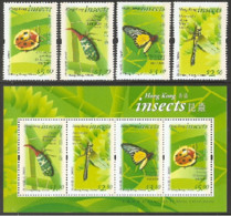 2000 HONG KONG INSECT STAMP 4V+MS - Unused Stamps