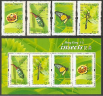 2000 HONG KONG INSECT STAMP 4V+MS - Nuevos