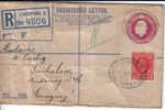 England To Hungary Uprated PS Registered Letter - Briefe U. Dokumente