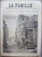 REVUE LA FAMILLE 1883 L 'ALERTE TABLEAU DE COUTURIER DOUBLE PAGE DECLARATION DE NAISSANCE - Zeitschriften - Vor 1900