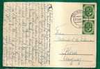 GERMANY - VF 1953  POSKARTE BONN To URUGUAY - Vertical Pair Of Yvert # 14 - - Lettres & Documents