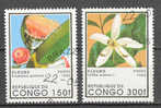 Congo Brazzaville 1996 Mi. 1469 + 1471 Flowering Plants Blühende Pflanzen - Gebraucht