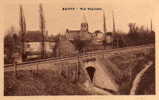 18   BAUGY Vue Générale   Eglise St-Pons   Le Pont ,La Ligne De Chemin Fer  CPA  Année  1933 - Baugy