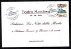 ITALIA PALERMO,2000,  THEATRE Massimo,cover Obliteration Concordance. - Teatro