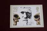 10 FEB 1982  CARTE MAXIMUM KARTEN CHARLES DARWIN PREHISTORIC SKULLS CRANES PREHISTORIQUES  CARD CM OFFICIELLE FDC - PHQ Karten