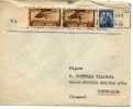 ITALIE - ITALIA - 1950 - ENVELOPPE AERIENNE AVEC YT119 )x2), 493 / SC C112 (x2), 472 - ROMA À BARCELONA - Airmail