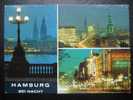 Hamburg - Mehrbildkarte "Hamburg Bei Nacht" - Mitte