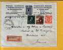 419+724T+767 Op  Aangetekende Brief Met Stempel OOSTENDE Met Hoofding "Politieke Gevangenen" - 1948 Export