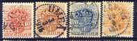 #Sweden 1910-11. Michel 22-25. Cancelled (o) - Dienstzegels