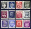 1942 COMPLETE SET MNH ** - 1941-66 Armoiries Et Blasons