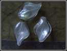 3 Perles Artis. Verre Sur Feuille D´argent Env.29x18mm - Pearls