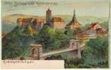 Elbogen A/d Eger High Castle And Ketten Bridge, Alte Schloss Und Kettenbrucke On Antique Postcard - Böhmen Und Mähren