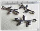 10 Connecteurs Feuilles En Argent Du Tibet Env. 17x9mm - Perles