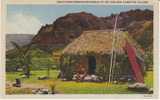 David Kaapuawaokamehameha Hawaiian Village, Surf Board, Native Hawaii On 1934 Curteich Linen Postcard - Big Island Of Hawaii