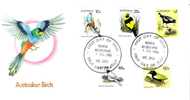 FDC AUSTRALIE GOLDEN SHOULDERED PARROT Perroquet , Western Magpie, Rainbow Pitta.. - Parrots